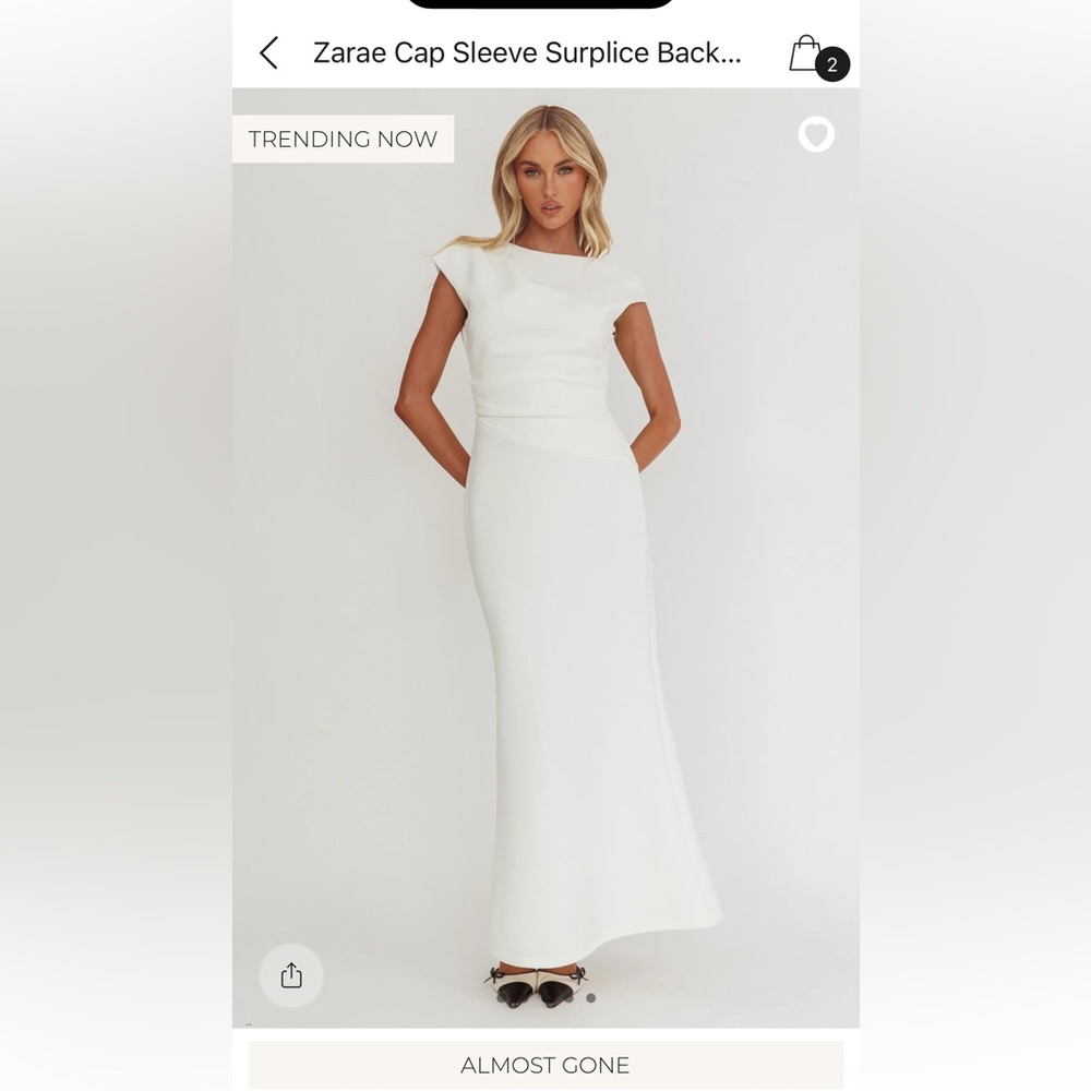 Selfie Leslie Zarae White Cap Sleeve Fitted Maxi Dress